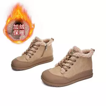 Ретро зимние ботинки 2025 зима новые повседневные бархатные ботинки Мартина женские на плоской подошве универсальные ботинки женские теплые женские ботинки 35