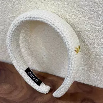 Ретро Зимние Вязаные Шерстяные Повязки на Голову с Бантами Модная Коричневая Повязка для Волос для Женщин Темперамент Обруч для Волос Женские Аксессуары для Вечеринки