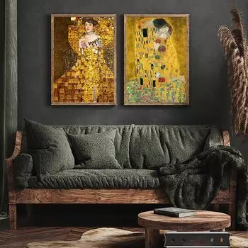 Ретро знаменитый постер Густава Климта, HD печать, холст, картина, современное украшение дома, настенная художественная картина для интерьера гостиной 20x30cm