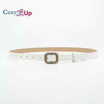 Ретро-золотая квадратная пряжка, тонкий пояс, украшение на талию с женским поясом 106x1.8cm чёрный