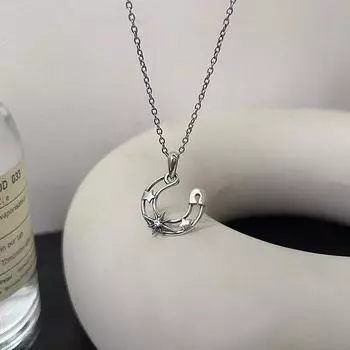 Ретро-звезда-булавка ожерелье милая крутая пикантная девушка крутая и милая цепочка для свитера осень и зима