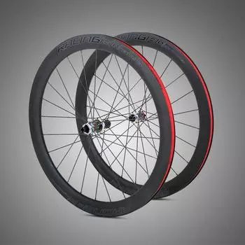 Retrospec Комплект шоссейных колес с цилиндрическим валом из углеродного волокна, ступица дискового тормоза среднего размера с замком, 50 мм