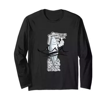 Return Bonito Design Funny BE BACK Illustration Long Sleeve I LL T-shirt чёрный