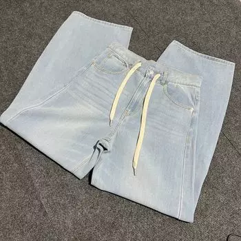 Return Order Return Order Three-Color Daily Order Spring New Arrival High Waist Wash Soft Profile Denim Pants Denim Female Light Denim is not refundeable L