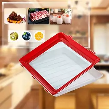 Reusable Food Fresh Keeping Fresh Spacer Organizer Stackable Food Plastic Fresh-Keeping Tray Detachable Food Preservation Tray зелёный
