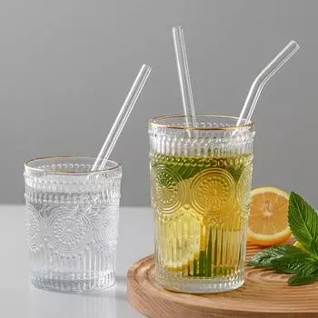 Reusable Glass Straws Straight Bent Glass Drinking Straws Eco Friendly Cocktail Straws For Beverages Milk Coffee