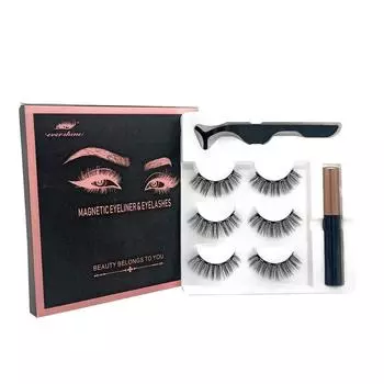 Reusable Glue Free False Eyelashes Eyeliner 3D Fake Lashes Set Makeup Tools StyleA