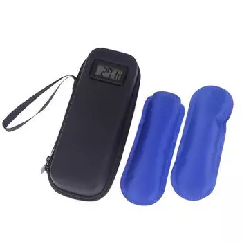 Reusable Insulin Travel Case With Thermometer Display Medicine Organizer Bag Waterproof Insulin Cooling Bag For Diabetics чёрный