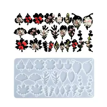 Reusable Leaf Shape Design Ear Pendant Charms Silicone Mold For Handmade Resin Earrings Charms And Accessories 2