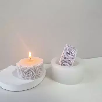 Reusable Rose Flower Candle Mold 3D Soap Mould Epoxy Resin Flower Mould Candle Making Style A