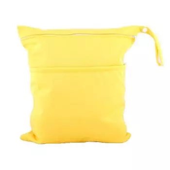 Reusable Wet Dry Bag Toiletries Bag Diaper Storage Bag Dirty Wet Clothes Nappy Dry Bag Bathing Yellow