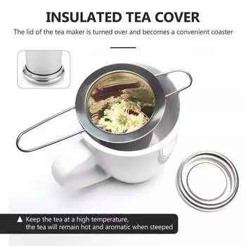 ReusableMesh Tea Infuser with Lid Stainless Steel Cup Strainer Loose Leaf Spice Filter for Teapots Mugs Cup to Steep Tea Coffee