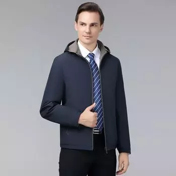 Reversible Jacket Men s Spring and Autumn Business Casual Hooded Reversible Top New Men s Clothing 170