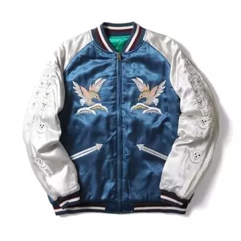REVERSIBLE SOUVENIR JACKET 51390 [Houston] (ALASKA) (XXL,BLUE&GREEN)