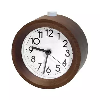 Reviday Alarm Wooden Analog Table Snooze Continuous Second Battery Comes with Light Not Brown Clock, Clock, Alarm, Stylish, Included, Small, Quiet,