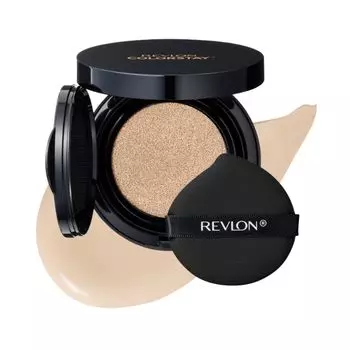 Revlon Color Stay Long Wear UV Cushion Foundation 002 Buff Cushion Foundation Не осыпается Глянцевая кожа Покрытие Прозрачность Увлажнение Поры