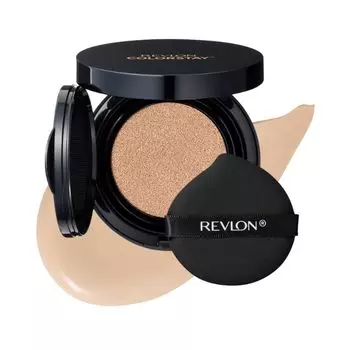 Revlon Color Stay Long Wear UV Cushion Foundation 001 Porcelain Cushion Foundation Не осыпается Глянцевая кожа Покрытие Прозрачность Увлажнение