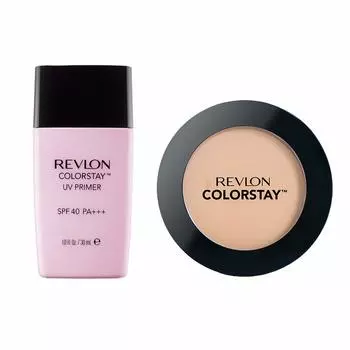 Revlon Color Stay Perfect Base Makeup Kit Color Stay Pressed Powder 820 Light Bright skin tone 16 часов Color Stay UV Primer Light Beige 24 часа 30 мл