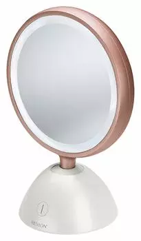 Revlon LED зеркало для макияжа, портативное настольное зеркало для лица с увеличительным стеклом REVLON RVMR9029J розовый