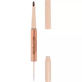 Revolution Eyebrow Pencil Fluffy Brow Duo Medium Brown 1ml