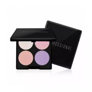 Revssang Professional Eyeshadow 4 Hole 2, белый + розовый + персиковый + фиолетовый, 1 шт.