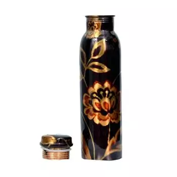 Ревари Изделия ручной работы Медные бутылки с цветочным принтом 1 литр, Дизайнерские, Посуда для напитков