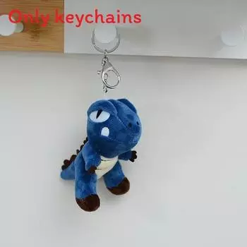 Rex Dinosaur T Plush Key Holder With Embroidery Design For Bag Decor And Gifts Dark Blue