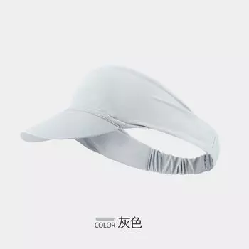Rexchi Spring and Summer Sports Sunhat Outdoor Sun Protection Women s Breathable Running Sweat-Proof Headband Air Top Hat Peaked Cap XMZ188; Gray All yards