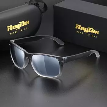 ReyDix Поляризованные солнцезащитные очки для вождения в квадратной оправе унисекс из материала TR90, UV400 чёрный