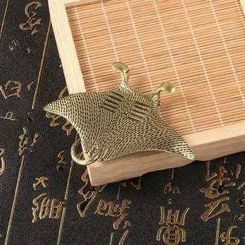 Резьба по дереву Фигурки рыб-дьяволов Изделия из меди Украшения из морских животных Статуэтка морской рыбы Подарок на праздник медный