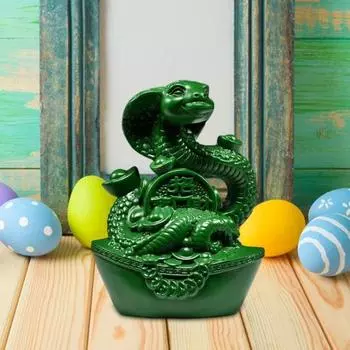 Резьба по дереву статуэтка змеи старинный китайский зодиак талисман модель змеи удачи мини-статуэтка животного скульптура фэн-шуй настольное украшение орнамент