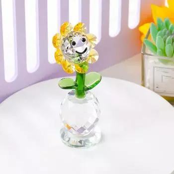 Резьба по камню Кристалл Подсолнух Фигурка Коллекционные предметы Подсолнух Букет Скульптура Свадьба Sunflower