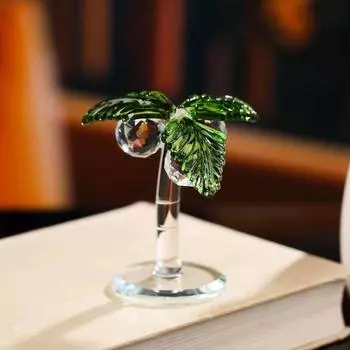 Резьба по кристаллу кокосовой пальмы милые растительные украшения простая статуэтка кокосовой пальмы домашний декор S