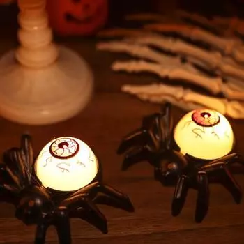Резьба по пауку, светодиодный ночник, настенная настольная лампа-паук, мини-лампочка, жуткая атмосфера, украшение для вечеринки в честь Хэллоуина для дома с привидениями B