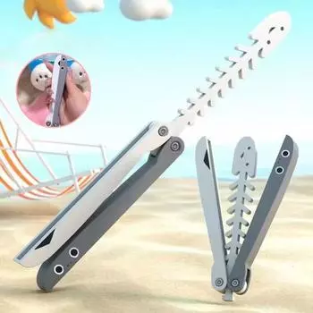 Резак-бабочка для облегчения беспокойства, гладкий, легкий резак, антистресс, портативная складная игрушка-бабочка, сенсорная игрушка светло-серый