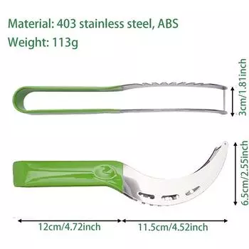 Резак для арбуза, цвет нержавеющей стали, нескользящая пластиковая ручка, не повредит руки, дыня, кухонный инструмент для резки фруктов красный