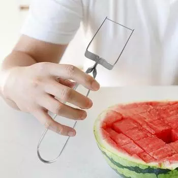 Резак для арбуза, инструмент для нарезки арбуза, резак для ветряной мельницы из нержавеющей стали, портативный фруктовый слайсер для дома, вечеринки, кемпинга 1pc