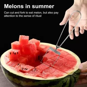 Резак для арбуза, инструмент для нарезки арбуза, резак для ветряной мельницы из нержавеющей стали, портативный фруктовый слайсер для дома, вечеринки, кемпинга 1pc