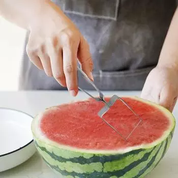 Резак для арбуза, инструмент для нарезки арбуза, резак для ветряной мельницы из нержавеющей стали, портативный фруктовый слайсер для дома, вечеринки, кемпинга 1pc