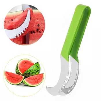 Резак для арбуза из нержавеющей стали с безопасными неострыми лезвиями, легко чистящийся инструмент для резки фруктов, слайсер для дыни L