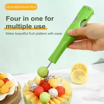 Резак для арбуза, шариковый совок, слайсер из нержавеющей стали, резак для ветряной мельницы для арбуза, легкий портативный фруктовый слайсер для домашней вечеринки, кемпинга, кухни 1pc