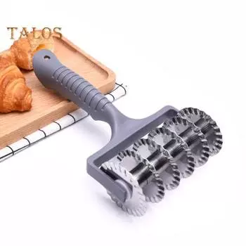 Резак для блинов, роликовый нож для резки, многоразовый универсальный нож для пиццы, роликовый резак для печенья, кондитерских изделий, кухонный гаджет серый