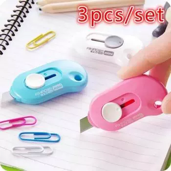 Резак для бумаги 1/3 шт. Мини-портативный нож с лезвием бритвы Канцелярские товары 3pcs