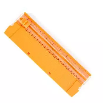 Резак для бумаги А4 Точная шкала Портативный Оранжевый Маленький резак для бумаги с подвижной направляющей для школы оранжевый