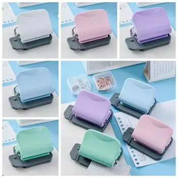 Резак для бумаги Дырокол для ручного переплета Дырокол своими руками Портативный дырокол для бумаги на 6 отверстий Блокнот синий