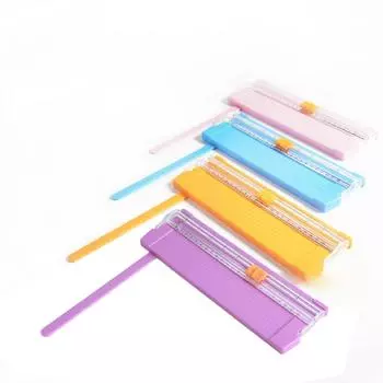 Резак для бумаги, маленький, складной, мини, прозрачная шкала, без заусенцев, углеродистая сталь, резак для бумаги для скрапбукинга Pink