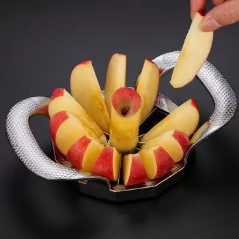 Резак для фруктов, 8/12 предметов, нож для фруктов из нержавеющей стали, простой в использовании, экономит время, с большой ручкой, противоскользящий дизайн, острый нож для нарезки и удаления сердцевины для груш 8 серебряный