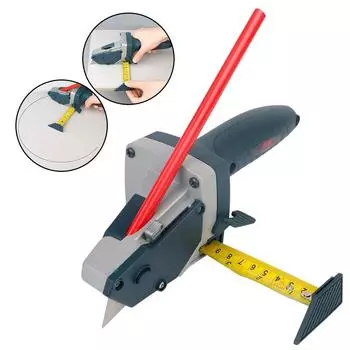 Резак для гипсокартона, резка гипсокартона, деревообработка, картон, чертилка с рулеткой 5 м, кромкорез для гипсокартона 1 Set