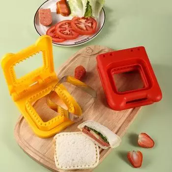 Резак для хлеба Эффективный резак для сэндвичей из нержавеющей стали Простой в использовании съемный лезвие Пищевая домашняя сэндвичница красный