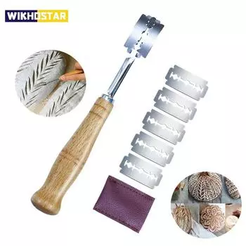 Резак для хлеба Лезвия для французского хлеба Кухонные гаджеты Обычное дерево с длинной ручкой Аксессуары для выпечки Европейский стиль Изогнутая арка Нож для тостов